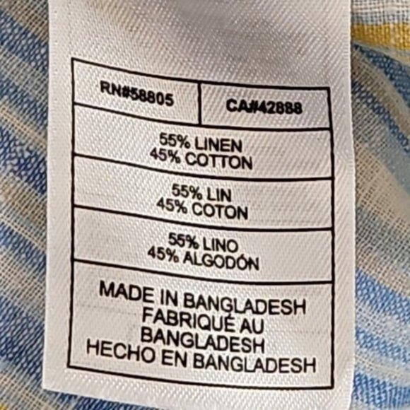 Nyne New You New Energy Shirt Men's 1X Big Short Sleeve Blue Yellow Stripe - Picture 8 of 15